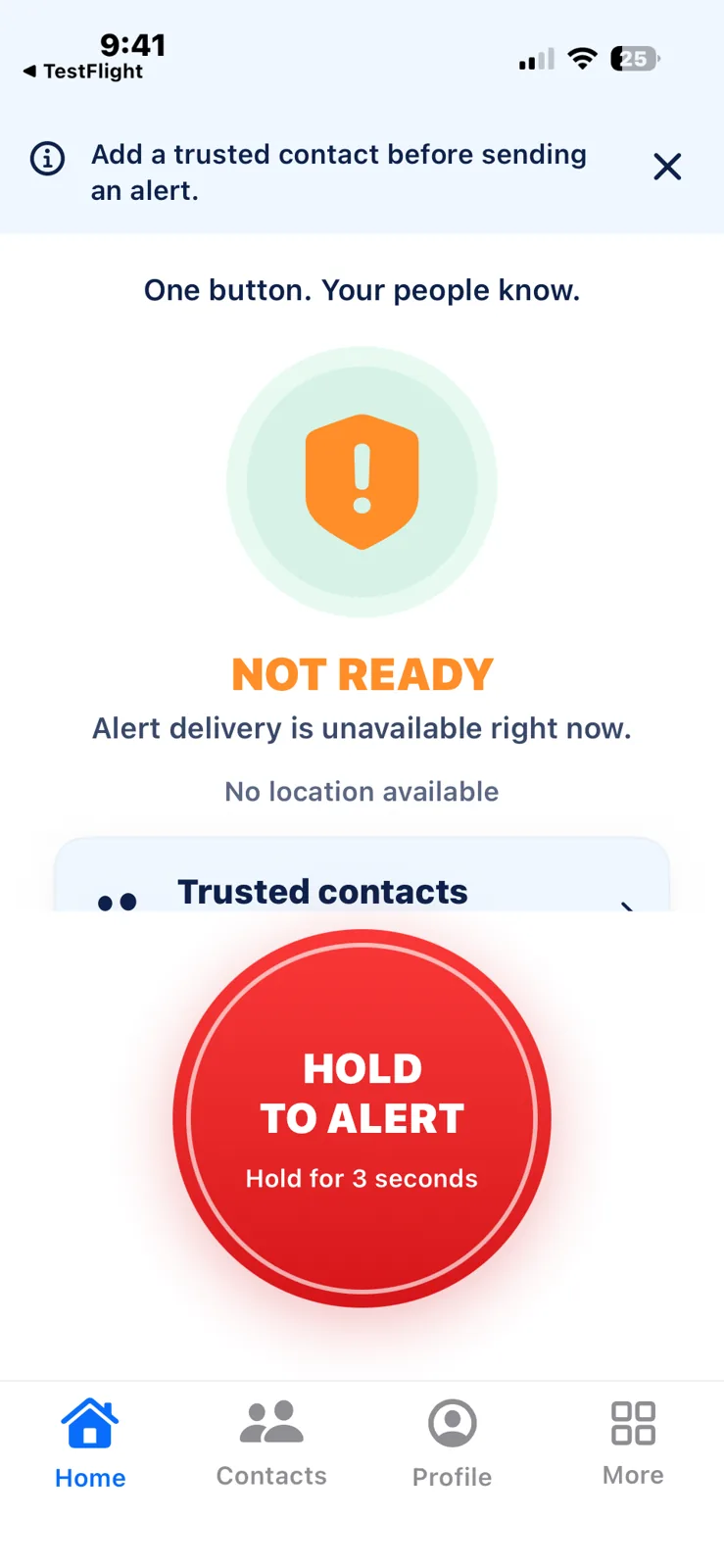 V1 LIFE — Inside the app